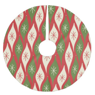 Retro-Weihnachtsdekoration im Stil der Mitte des 2 Polyester Weihnachtsbaumdecke
