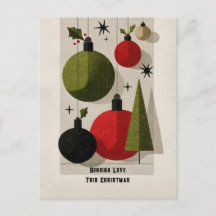 Retro-Weihnachtsdekoration im Stil der Mitte des 2