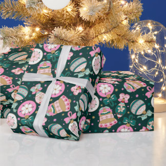 Retro-Weihnachtsdekoration im Vintage-Stil Geschenkpapier