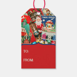 Retro-Weihnachtsdekorationen im Vintage-Stil II Geschenkanhänger
