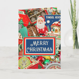 Retro-Weihnachtsdekorationen im Vintage-Stil II Karte