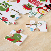 Retro Weihnachtseulen-Muster Puzzle (Seite)