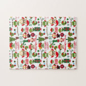 Retro Weihnachtseulen-Muster Puzzle (Horizontal)