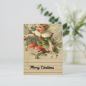 Retro-Weihnachtsfee Postkarte (Stehend Vorderseite)