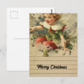 Retro-Weihnachtsfee Postkarte (Vorne/Hinten)