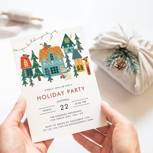 Retro Weihnachtsfeier Einladung