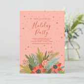 Retro Weihnachtsfeier Einladung (Stehend Vorderseite)