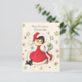 Retro-Weihnachtsfeier Feiertagspostkarte (Stehend Vorderseite)