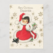 Retro-Weihnachtsfeier Feiertagspostkarte (Vorderseite)
