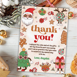 Retro Weihnachtsfeier Geburtstagsparty Dankeskarte