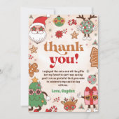 Retro Weihnachtsfeier Geburtstagsparty Dankeskarte (Vorderseite)