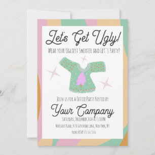 Retro-Weihnachtsfeier hässliches Pullover-Event Einladung