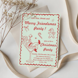 Retro-Weihnachtsfeier im Vintage-Stil Einladung