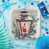 Retro Weihnachtsfeier Pappteller (Party)