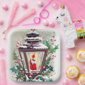 Retro Weihnachtsfeier Pappteller (Party)