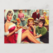 Retro-Weihnachtsfeier Postkarte (Vorderseite)