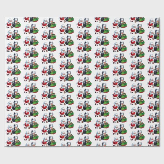 Retro Weihnachtsfeier Weihnachten Frau Claus Geschenkpapier (Flach)