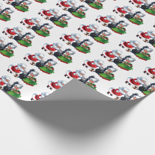 Retro Weihnachtsfeier Weihnachten Frau Claus Geschenkpapier (Ecke)