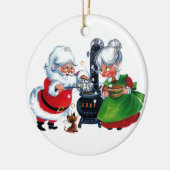 Retro Weihnachtsfeier Weihnachten Frau Claus Keramik Ornament (Links)