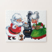Retro Weihnachtsfeier Weihnachten Frau Claus Puzzle (Horizontal)