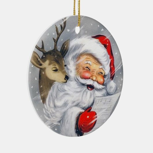 Retro-Weihnachtsfeier Weihnachtsfeiertag Keramik Ornament (Rechts)