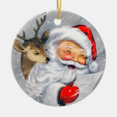 Retro-Weihnachtsfeier Weihnachtsfeiertag Keramik Ornament (Vorne)