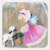 Retro Weihnachtsfeiertag Angel Aufkleber (Vorderseite)