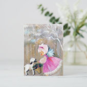 Retro Weihnachtsfeiertag Angel Postkarte (Stehend Vorderseite)