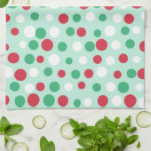 Retro Weihnachtsfeiertag Dots Küchenhandtuchgesche Geschirrtuch (Gefaltet)