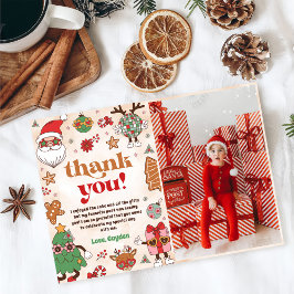 Retro Weihnachtsfeiertag Geburtstagsparty Foto Dankeskarte