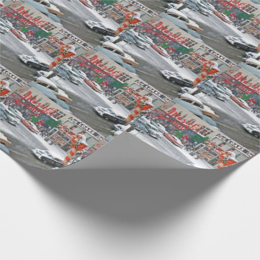 Retro Weihnachtsfeiertag Geschenkpapier (Ecke)