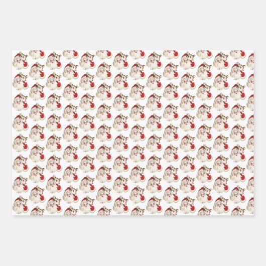 Retro-Weihnachtsfeiertag Geschenkpapier Set (Vorderseite 2)