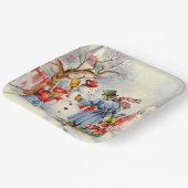 Retro-Weihnachtsfeiertag Pappteller (Gewinkelt)