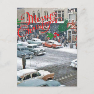Retro Weihnachtsfeiertag Postkarte