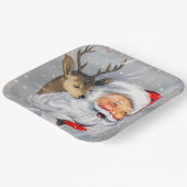 Retro Weihnachtsfeiertag Weihnachtsfest Pappteller (Gewinkelt)