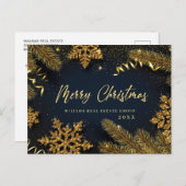 Retro Weihnachtsfeiertage Unternehmensgrüßen Postkarte (Vorne/Hinten)