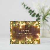 Retro Weihnachtsfeiertage Unternehmensgrüßen Postkarte (Stehend Vorderseite)