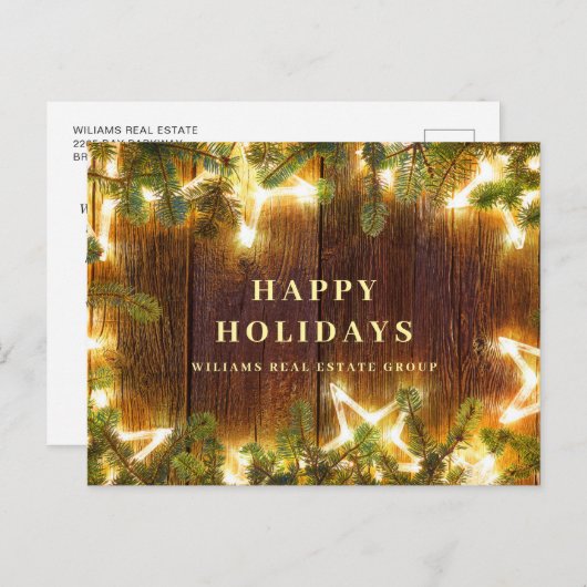 Retro Weihnachtsfeiertage Unternehmensgrüßen Postkarte (Vorne/Hinten)