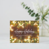 Retro Weihnachtsfeiertage Unternehmensgrüßen Postkarte (Stehend Vorderseite)