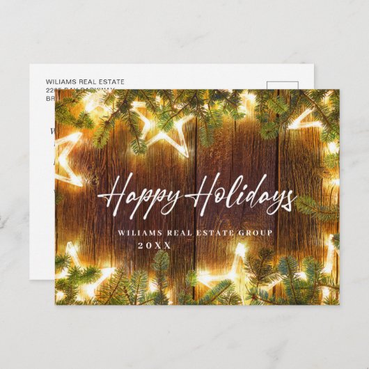 Retro Weihnachtsfeiertage Unternehmensgrüßen Postkarte (Vorne/Hinten)