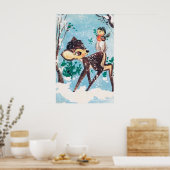 Retro-Weihnachtsfest Hirsch Holiday Poster (Küche)