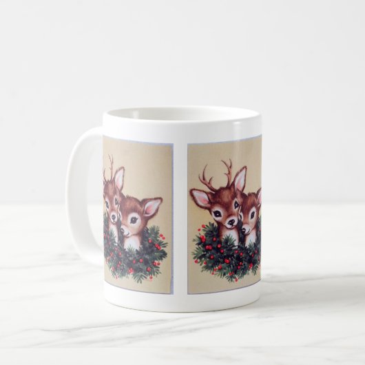 Retro-Weihnachtsfest Kaffeetasse (Vorderseite Links)