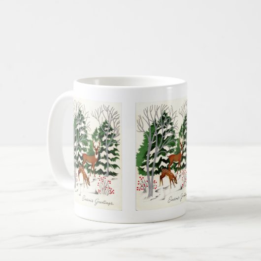 Retro-Weihnachtsfest Kaffeetasse (Vorderseite Links)