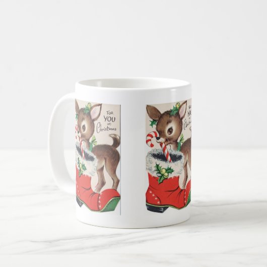 Retro-Weihnachtsfest Kaffeetasse (Vorderseite Links)