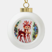 Retro-Weihnachtsfest Keramik Kugel-Ornament (Vorderseite)