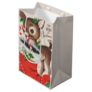 Retro-Weihnachtsfest Mittlere Geschenktüte