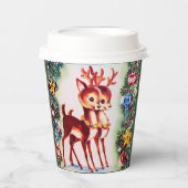 Retro-Weihnachtsfest Pappbecher (Vorderseite)
