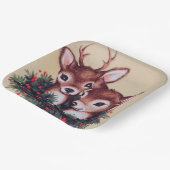 Retro-Weihnachtsfest Pappteller (Gewinkelt)