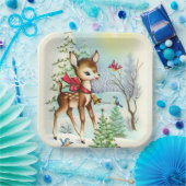 Retro-Weihnachtsfest Pappteller (Party)