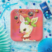 Retro-Weihnachtsfest Pappteller (Party)